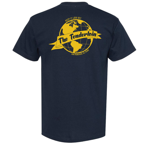 Low Key "World" - Navy Blue T-shirt