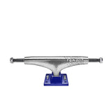 Campos Skateboard truck with silver metal top and blue base plate