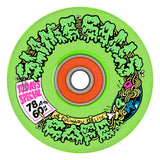 Slime Balls SB Cafe Light Ups Wheel, neon green with a slimy monster & noodle graphic, 78A 60MM. Bronson bearing.