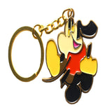 Walter Keychain | Quasi Skateboards - Enamel charm of stylized yellow, red, and black cartoon character with gold keyring.