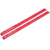 Santa Cruz Slimline Rails, bright red skateboard rails with brand logo and mounting holes for side protection.