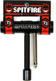 Spitfire T3 Skate Tool in black, shown in its original packaging with the Spitfire logo. All-purpose skateboard tool.