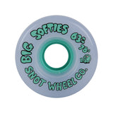 Pale blue Big Softies 78A Snot Wheel Co. skateboard wheel, 63mm, featuring green text and a cartoon monster.