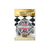 Independent Phillips Hardware 1in Pk/8, gold precision bolts for skateboards in a clear package with checkerboard design.