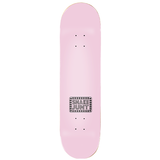 Pinky Deck 8.25 Shake Junt skateboard deck. Light pink board with black & white Shake Junt logo at the center.