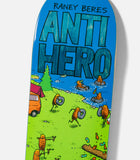 Anti Hero Raney Beres Roached Out II 8.62 skateboard deck with cartoon cockroaches camping and tubing in a river.