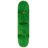 Chris Athans Redline Deck by Deathwish Skateboards. Green skateboard deck with black 'DEATHWISH' text.