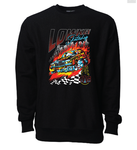 Low Key "Fast Car" - Black Crewneck Sweatshirt