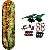 Real HW Zion Swamppuppy 8.28 Deck complete set: swamp dog graphic, green Core trucks, TGM wheels, red bearings, hardware.