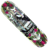 Real Ishod Holo Cath II 8.3 Deck with holographic stained glass art of a white car, doves, and red roses.