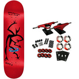 There Chandler Ballet TF 8.06 Deck | There red skateboard with black graphic, red trucks, white TGM wheels, red bearings, and hardware kit.