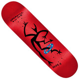 There Chandler Ballet TF 8.06 Deck with red grip tape and black stick figure graphic holding a blue band with stars.